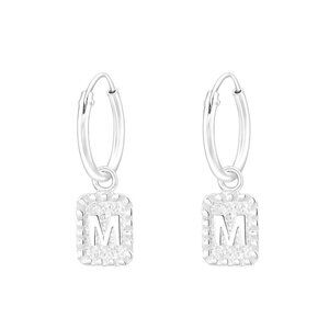 Sterling Silver Huggie Hoop With the Letter M​ personalized earrings